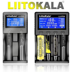 Liitokala Lii-PD4 Lii-PD2 18650 배터리 충전기 1.2V 3.7V NiMH 26650 21700 18350 18500 14500 AA AAA LiFePO4 배터리