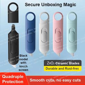 미니 박스 커터 6mm 안전 세라믹 블레이드 후퇴 편지지 칼 포켓 Unboxing 오프너 Kawaii 여성 어린이를위한 예쁜 도구