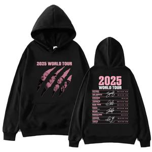 2025 블랙 월드 투어 머시 후드티 양면 하라주쿠 풀오버 탑 스웨트셔츠 팬 선물