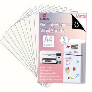 A4 8.3×11.7 인치 5 매 무광택 인쇄용 자기 비닐 시트 잉크젯 프린터용 홀로그램 비닐 용지