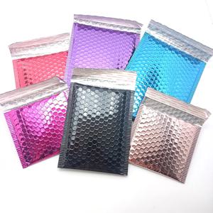 15x13cm 보라색 알루미늄 호일 버블 가방 에어 버블 봉투 패딩 익스프레스 소포 가방 플라스틱 배송 메일링 포장 주머니
