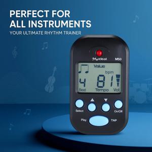 M50 기타 메트로놈 전문 LCD 디지털 리듬 메트로놈 일렉트릭 기타 바이올린 베이스 현악기 액세서리