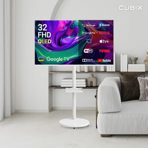무빙큐빅스 화이트에디션 32인치 FHD QLED 삼탠바이미 퍼스트 이동식 스마트TV 삼텐바이미 중소바이미 스탠바이미