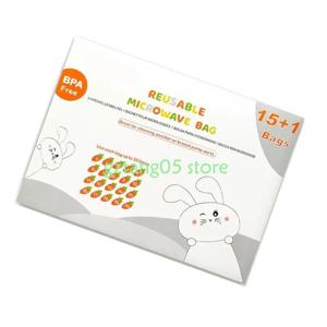 57ee 16/42 시트 세트 재사용 가능한 전자 레인지 증기 살균기 가방 베이비 우유 병 및 유매 펌프 부품을위한 파우치 청소 파우