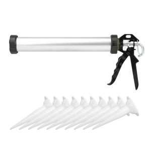 1pc 600ml 알루미늄 튜브 실리콘 코킹 건 코킹 및 유리 접착제 용 10 개의 노즐이있는 코킹 도구