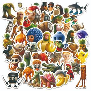 10/30/60pcs 이탈리아 Brainrot 스티커 Tung Tung Tung Sahur 데칼 재미 있은 동물 스티커 장난감 방수 DIY 노트북 전화 자동차