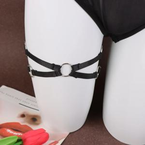 여성 고딕 펑크 탄성 허벅지 가터 벨트 금속 별 펜던트 레그 하네스 스트랩 Y2K 소녀 크리스크로스 붕대 레그 랩