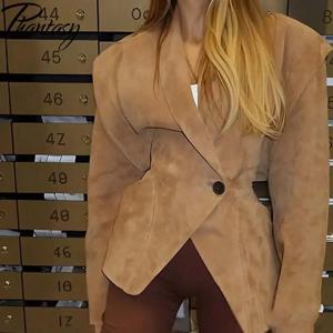 판타지 싱글 브레스티드 버클 캐주얼 스웨이드 재킷 스트릿 패션 버튼 코트 캐주얼 스타일 빈티지 의류 2025