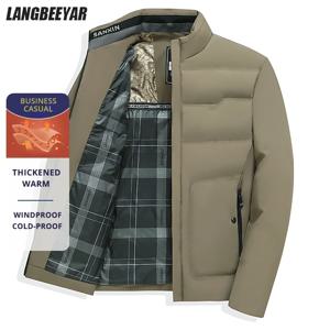 최고급 중년 남성용 버블 패딩 파카 재킷 방풍 코트 겨울용 따뜻한 두꺼운 숏 아우터웨어