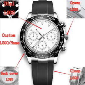 맞춤형 로고 세련된 스포츠 남성 시계 사파이어 글래스 쿼츠 남성 크로노그래프 시계 달력 무지 다이얼 손목시계