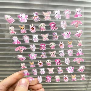 1개 초소형 만화 캐릭터 PVC 수하물 태그 스티커 헬로키티 DIY 노트북 물병 네일 스티커 친구 선물