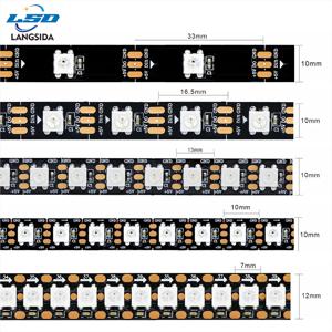 5050 RGB LED 스트립 어드레서블 DC 5V 3핀 WS2812B IC 30 LEDs/M 60LEDs/M IP30 IP65 램프 방수 라이트 테이프 칩 LED 5M 디지털
