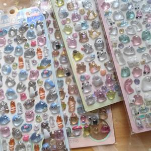 4피스 어린이용 만화 귀여운 소프트 유령 3D 스티커 - 휴대폰, 노트북용 사랑스러운 3D 장식 데칼(애니메이션 월드 스토어)