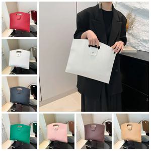 우아한 PU 사무실 문서 토트 백 대용량 노트북 가방 컴퓨터 가방 솔리드 컬러 핸드백 파일 가방 여성