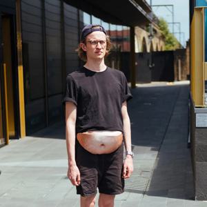 아빠 가방 야외용 장난감 가짜 배 허리 가방 맥주 배 허리 가방