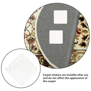 12개 논슬립 러그 패드 스티커 사각 카펫 테이프, 하드우드 타일 바닥에 고정, 잔여물 없음, 쉽게 벗겨짐