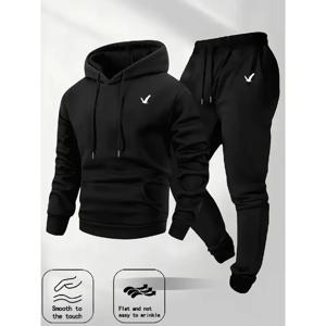 남성용 겨울용 가장 따뜻한 풀오버 세트. 가을 플리스 스포츠 투피스 세트 통기성 좋고 편안한 홈웨어 풀오버 세트