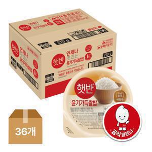 햇반즉석밥 햇반 백미 윤기가득쌀밥 210g 36개