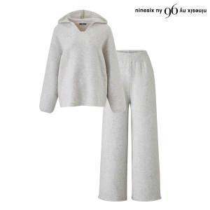 [96NY]후드 오버핏 니트 밴딩 팬츠 셋업 (NP4OW001L0)