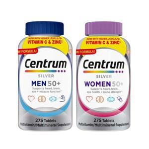 [해외]센트룸 Centrum 센트룸 실버 포 맨/포 우먼 50+ 멀티비타민 275정 남성여성 세트