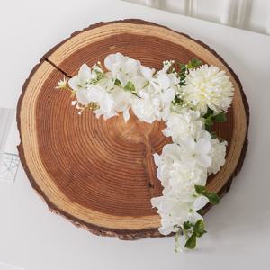 수국 성묘 리스 조화 꽃 퓨어 화이트 ㄱ자 20cm 납골당 산소 봉안당 추모 장식 꾸미기 수목장