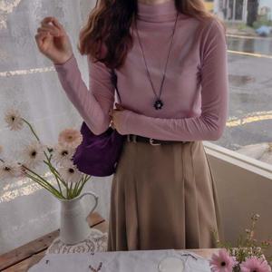 앤클로스 부드런스판 텐셀울 깔끔넥라인 반폴라