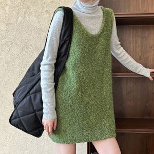 [브리치]  / 연말파티룩 니트조끼원피스 겨울레이어드원피스