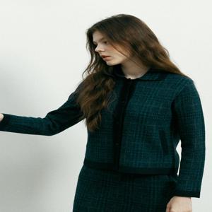 모헤어 혼방 폴로넥 자카드 니트 가디건 [UFI4-KCA45ON]