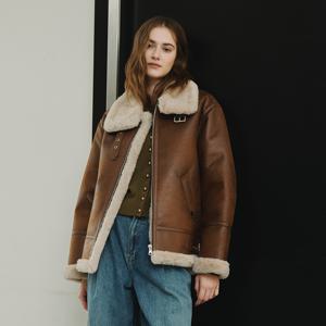 [최초가: 129,000원]에비에이터 B-3 무스탕 자켓 [브라운]_LMOJK03A2BR