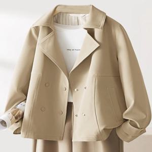 더블버튼 오버핏 숏기장 트렌치코트 (S5SCT005A)