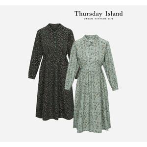 [Thursday Island] 잔꽃카라 코듀로이 롱 원피스(T238MOP634W)