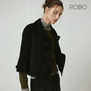 로보 25FW 스웨이드 더블크롭자켓