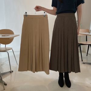 [브리치] 클루이가넷 / 겨울 울 모직 여성용 롱 플리츠 스커트