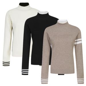 양말사은품 [마스터바니] 여성 이중넥 컬러 믹스 방풍 니트 422C4SW961