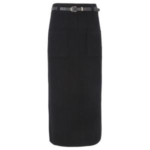 [롯데백화점][에이비에프지]벨티드 골지 H라인 롱 니트 스커트 APZ1HS32A