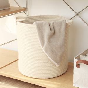 장난감바구니 코튼 라운드 바구니 패브릭 인형 수납 바스켓