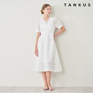 정상가:119,000원 ㅣ 레이스 자수 페이크 버튼 반팔 원피스 (TX2OP026L0)