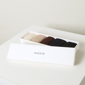 [선물포장] HISS5F210IV_여성 아이보리 단색 면혼방 중목양말5종세트