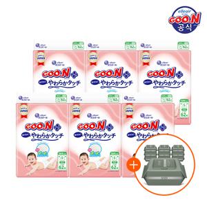 군 기저귀 플러스 소프트터치 밴드 소형(S) 62P x 6팩 (+물티슈 10팩)