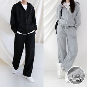 [하프클럽] 남자 트레이닝세트 기모투웨이후드오픈와이드세트 남녀공용 데일리룩 츄리닝 운동복