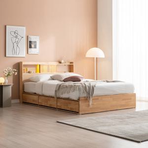 파로마 이즈 우든 LED 원목 수납침대+독립매트 SS IDH013