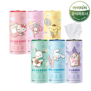 산리오캐릭터즈 차량용 슬림 미용티슈 60매 6개X1팩 총 6개