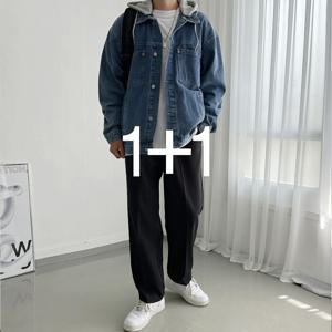 [브리치]  / 1+1 역대급 퀄리티 후드 탈부착 데님 청자켓