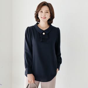 [김여사] 펄 플리츠 숏타이 블라우스 BL203123