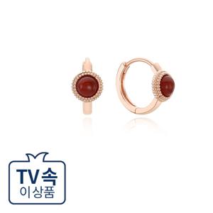 [티르리르] 딥 레드 듀 실버핑크 귀걸이 TESSVP11851M-3