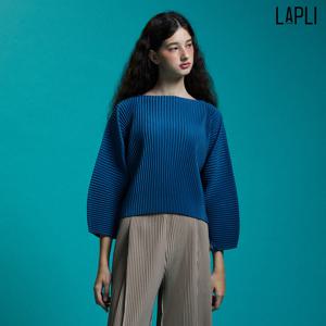 [최초가 159000원] 보트넥 오간자 테이프 플리츠 티셔츠_LPTSF124006