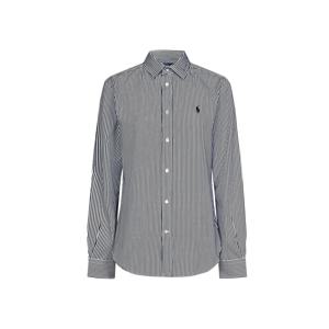 24FW 포니 자수 스트라이프 셔츠 블랙 211891379 002