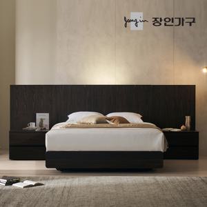 까르뎅차콜 E0등급 LED 호텔 평상형 침대 프레임 퀸 Q+협탁2(800,800)