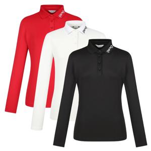 [핑골프] 양말사은품 여성 로고 카라 긴팔 티셔츠 121D3TO952