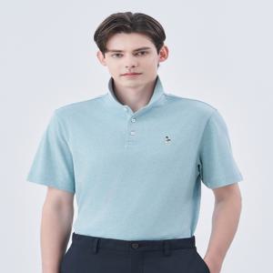 남성 [[24SS]] WHTS4B414T2 [클리어런스][스테디셀러]블루 멜란지 면 반팔카라티셔츠